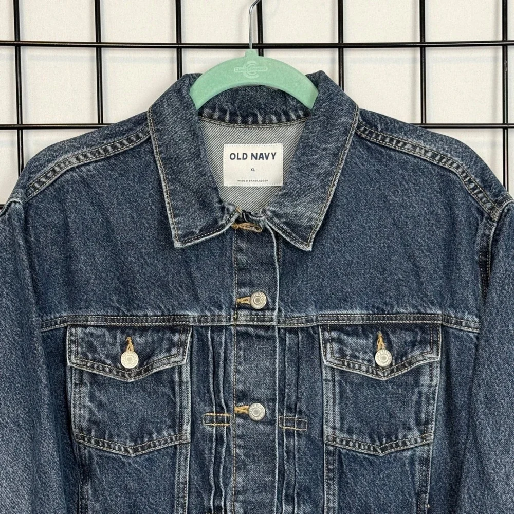 Old Navy Denim Trucker‎ Jacket Womens XL Blue Workwear Streetwear Grunge Punk